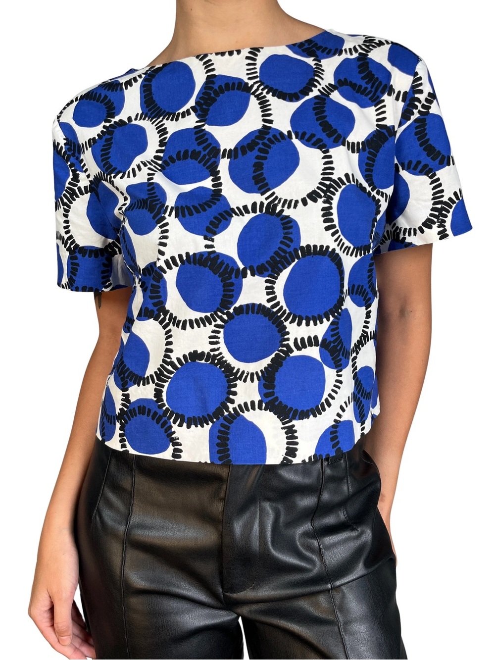 Kate Spade Stamped Dots Blue Cotton Top